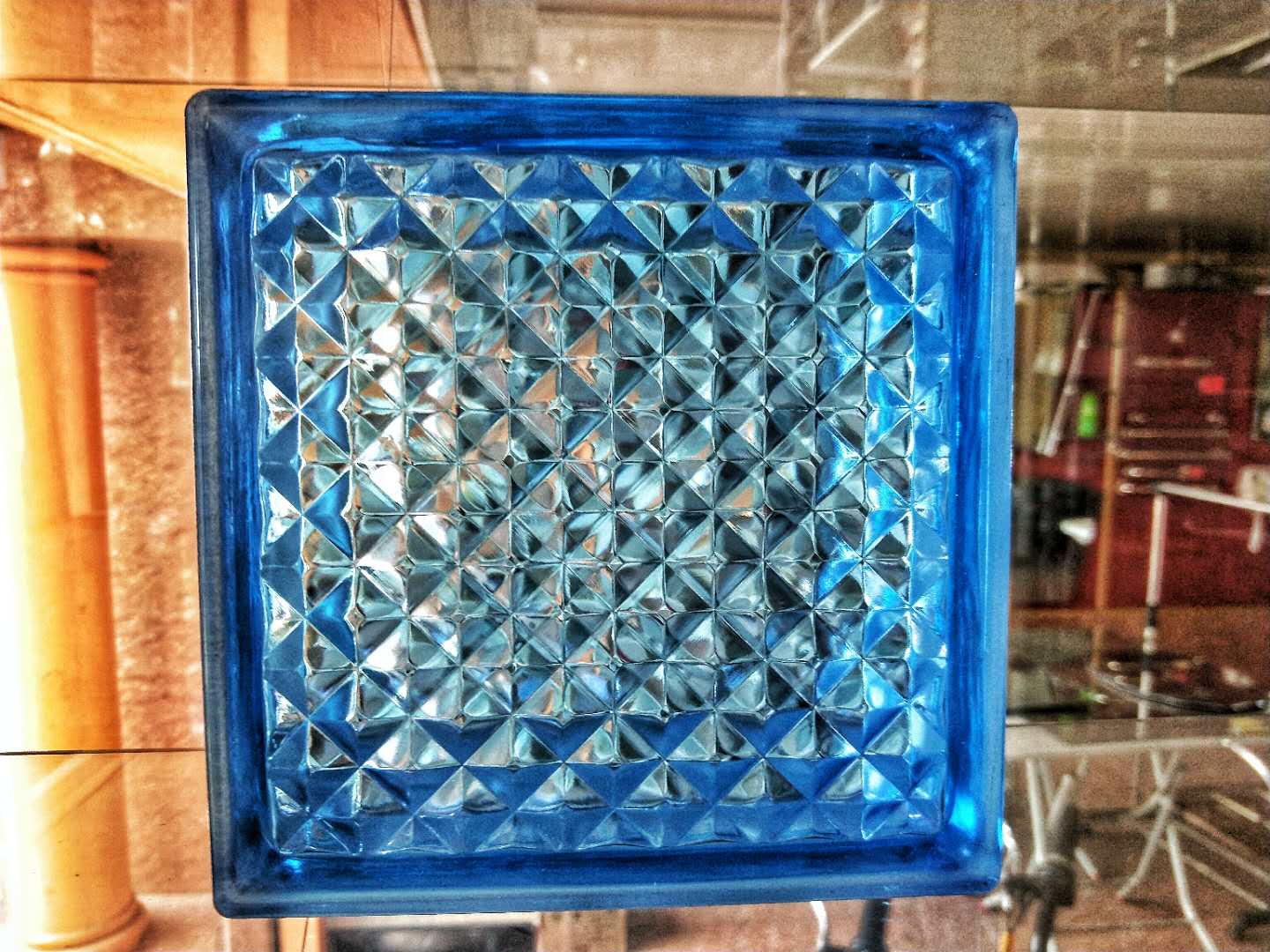 blue glass block